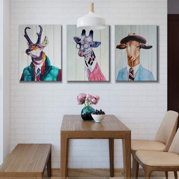 Yoooahu Other - 3 quirky fun Giclee artwork wrapped canvas animals